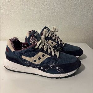 Saucony Shadow 6000 “Paisley Edition” Blue Burgundy and Cream Sneakers